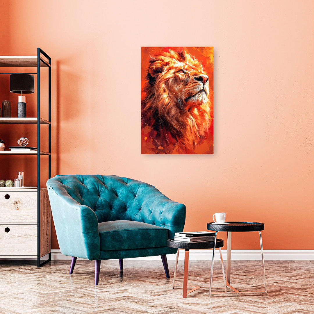 Lion 3 Watercolor Animal Art Contemporary Cat Lion Animal Wall Art Print