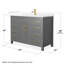 Beckett 48" Freestanding Single Bathroom Vanity with Quartz Top-1210664599-1210664613-1210664623