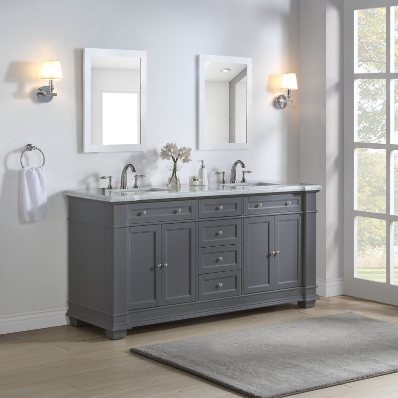 Claridge 72" Double Bathroom Vanity Set, Navy
