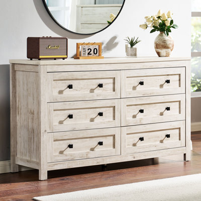 Arlina 54'' W Farmhouse 6 - Drawer Dresser,White