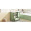 36 armoires de rangement pour salle de bain avec texture gaufrée, quatre tiroirs, deux portes en verre, double espace, couleur turquoise fraîche, poignées modernes, conception de rails coulissants lisses, rangement, revêtement, calme et doux