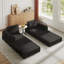 Canapé-lit convertible avec coussin cylindrique - Canapé-lit pliant en velours côtelé avec cadre de forme fixe pour le salon, la chambre à coucher, le salon, le noir studio