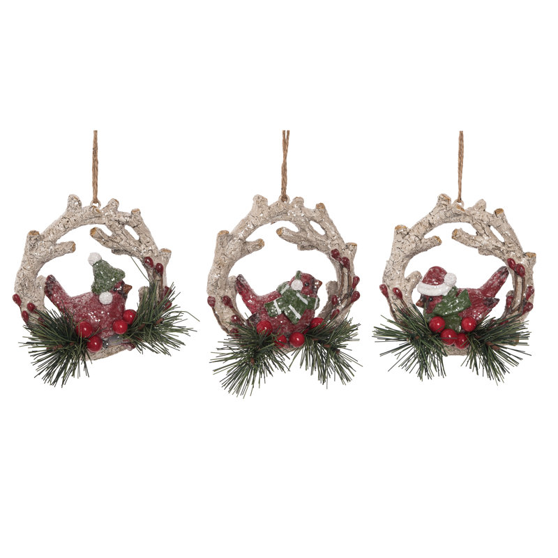  Ensemble de 3 décorations de Noël en résine pour couronne