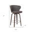 Chaise pivotante en similicuir et fer brun-1561811525