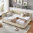 Full Velvet Tufted Daybed With Backrest & Sturdy Wood Support-297029896
