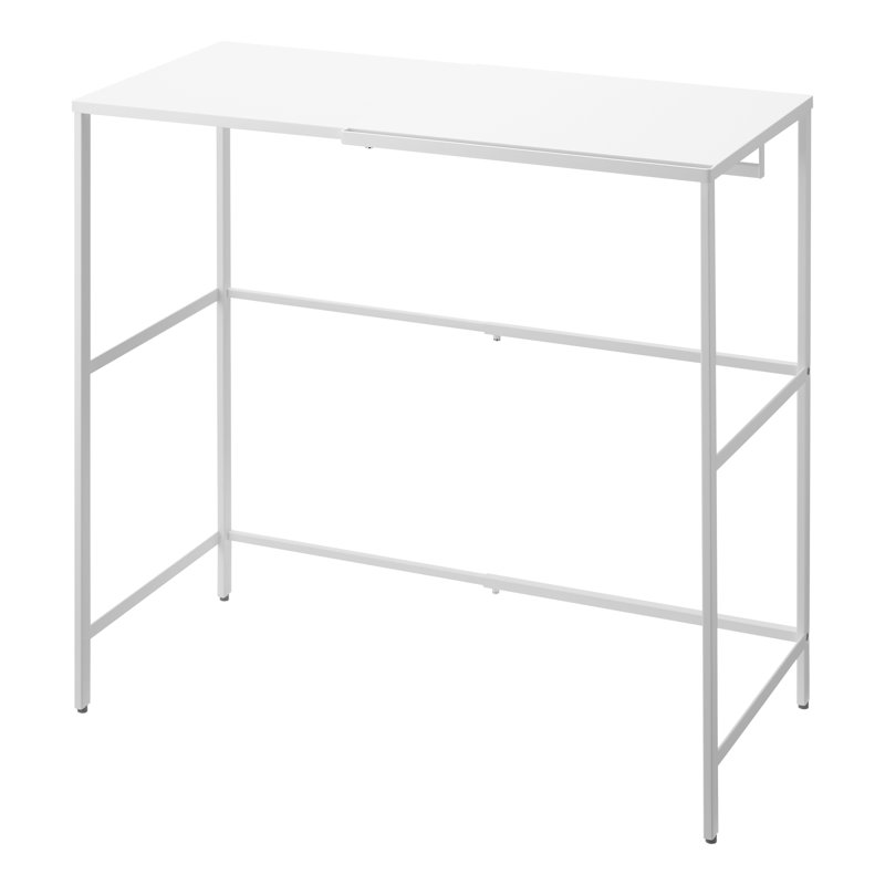 White Steel Expandable Suitcase Rack with Storage Bar