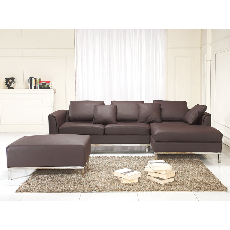 Spain 3 - Piece Living Room Set, Brown