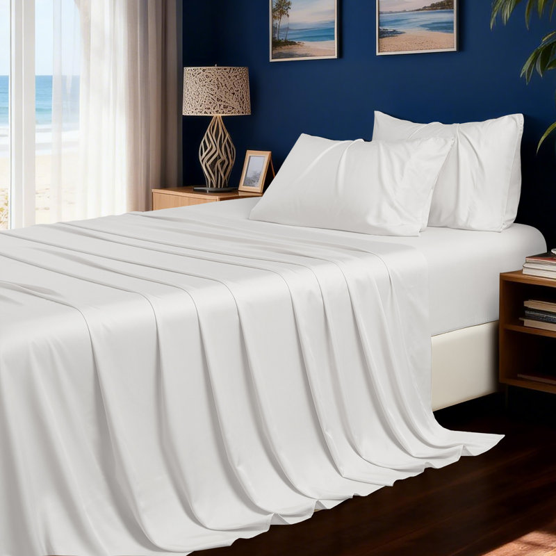 HYPREST Sheets, Rayon Derived from Bamboo, Extra Deep Pocket Fits 18"-24" Mattresses, White, Queen