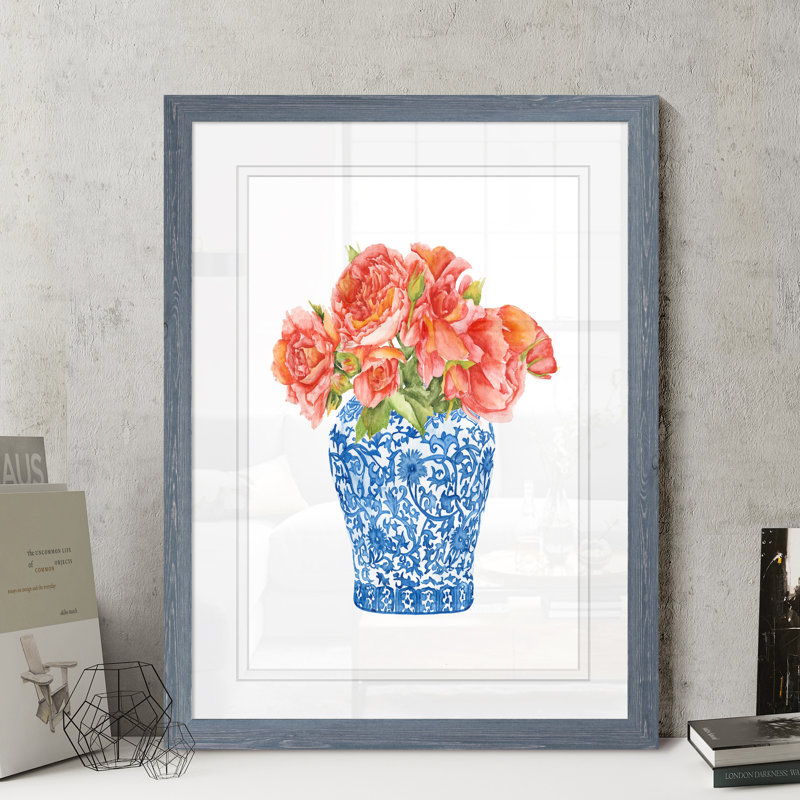 « pivoines ii » par paul cezanne-photo, reproduction d’art sur toile, H 32 po x l 44 po x 1,25 po, Cadre en papier gris