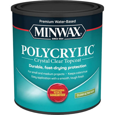 Minwax 61111 Qt Clear Ultra Flat Polycrylic Protective Finish-1PK