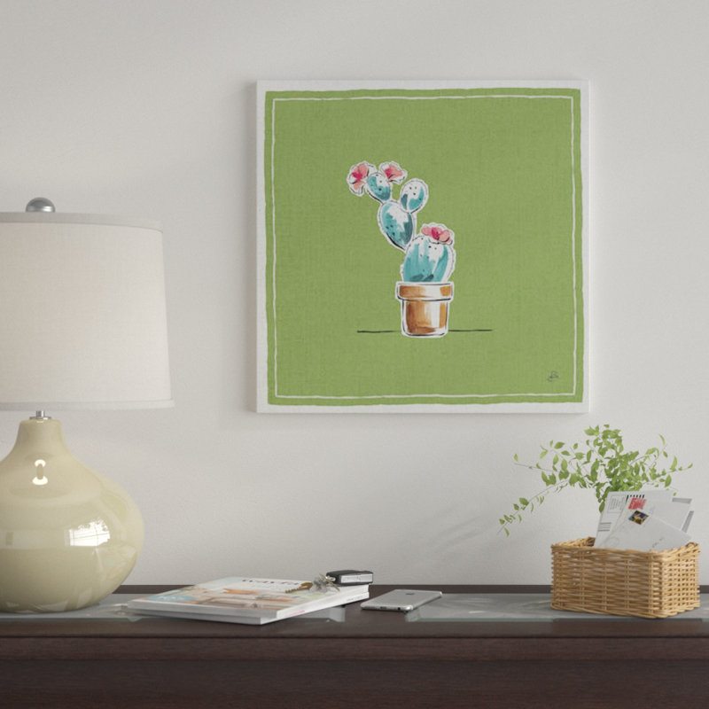 « désert fleuri ix », impression sur toile, H 18 po x l 18 po x P 1,5 po, Toile avec cadre flottant noir, Pas de tapis