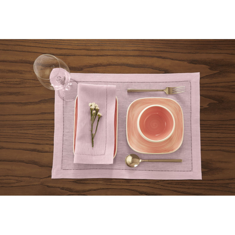 Milan - 100% Pure Linen Dinner Napkins, Bubblegum Pink