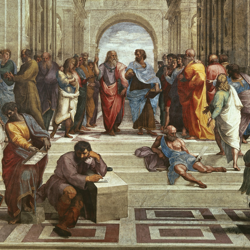 «The School of Athens, 1510» par Raphael Sanzio, reproduction sur toile, H 33,25 po x l 40,25 po x P 1,875 po