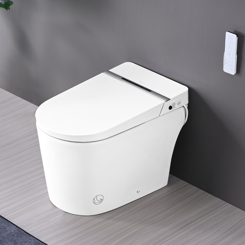 Toilette intelligente avec nuit, buse autonettoyante, siège chauffant, capteur de pied, télécommande, bidet à affichage DEL,