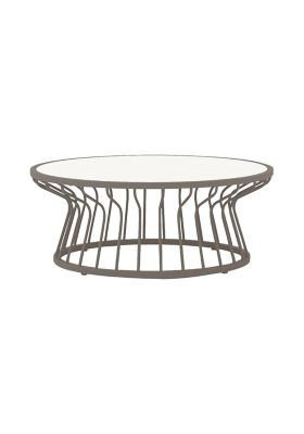 Kali Outdoor Round Coffee Table, Gray
