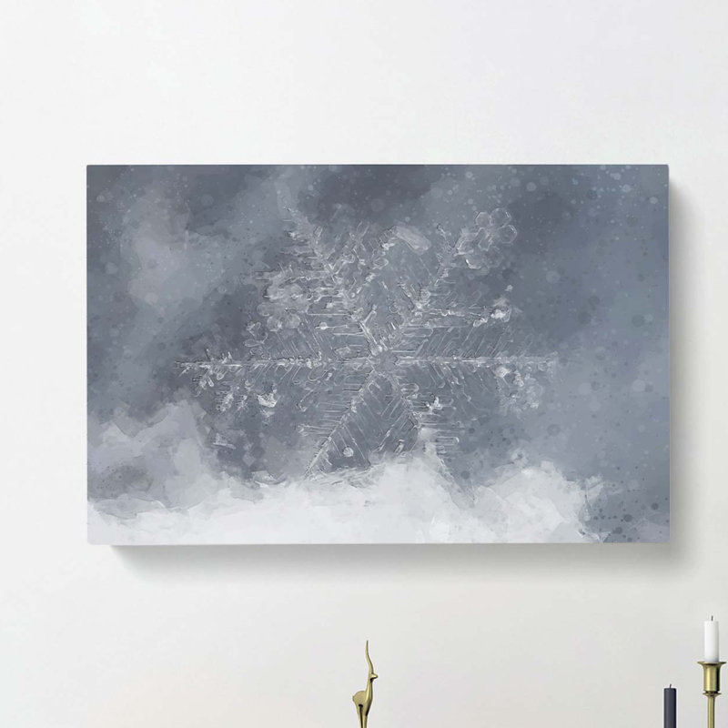 A Snowflake In Abstract - Wrapped Canvas Print, 35cm H x 50cm W x 3cm D