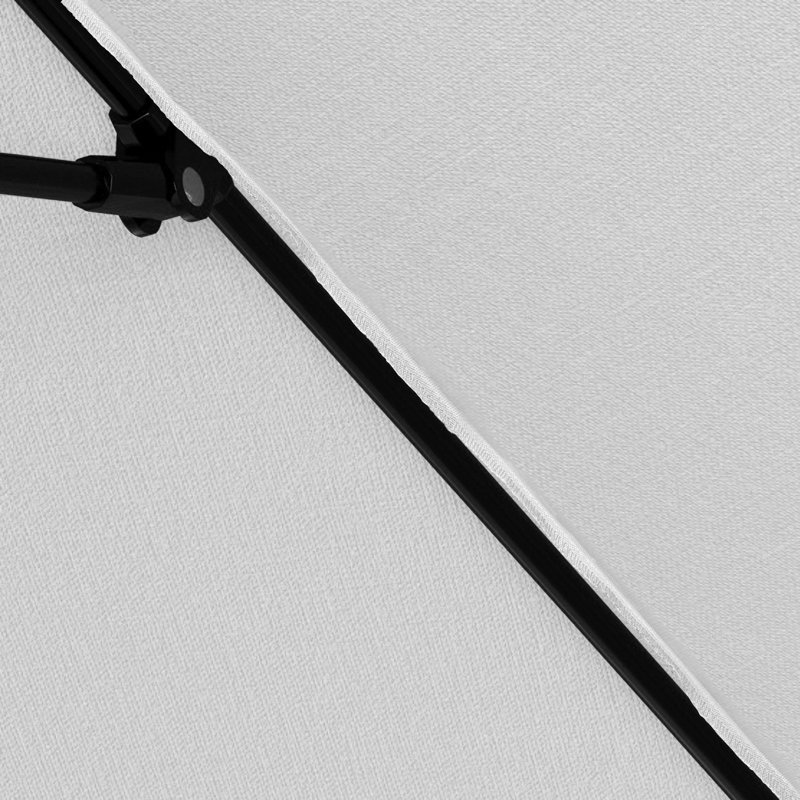 Parasol en fibre de verre 9 pi en aluminium noir 9 pi, Blanc naturel