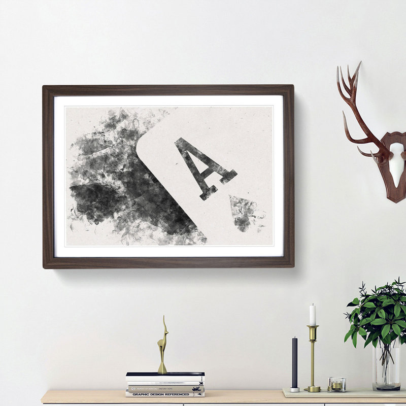 The Ace of Spades - Picture Frame Painting Print, Black Framed, 62cm H x 87cm W x 2cm D