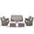 7-9 Person Outdoor Wicker Patio Conversation Set With Swivel Chairs And Coffee Table-184444584-184444590