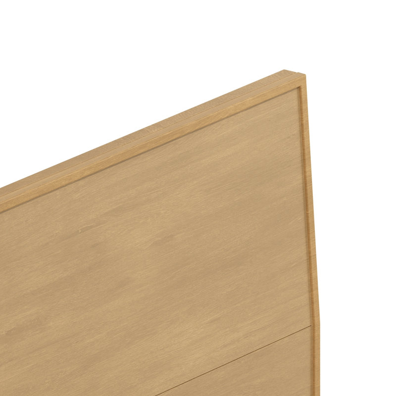 Structure de lit plateforme Mid-Century, Très grand lit, Naturel