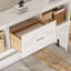 Lit escamotable simple avec station de charge et tiroir, blanc