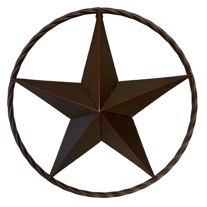 Décoration murale d'extérieur à suspendre en forme d'étoile rustique brune, H 16 po x l 16 po x P 3 po