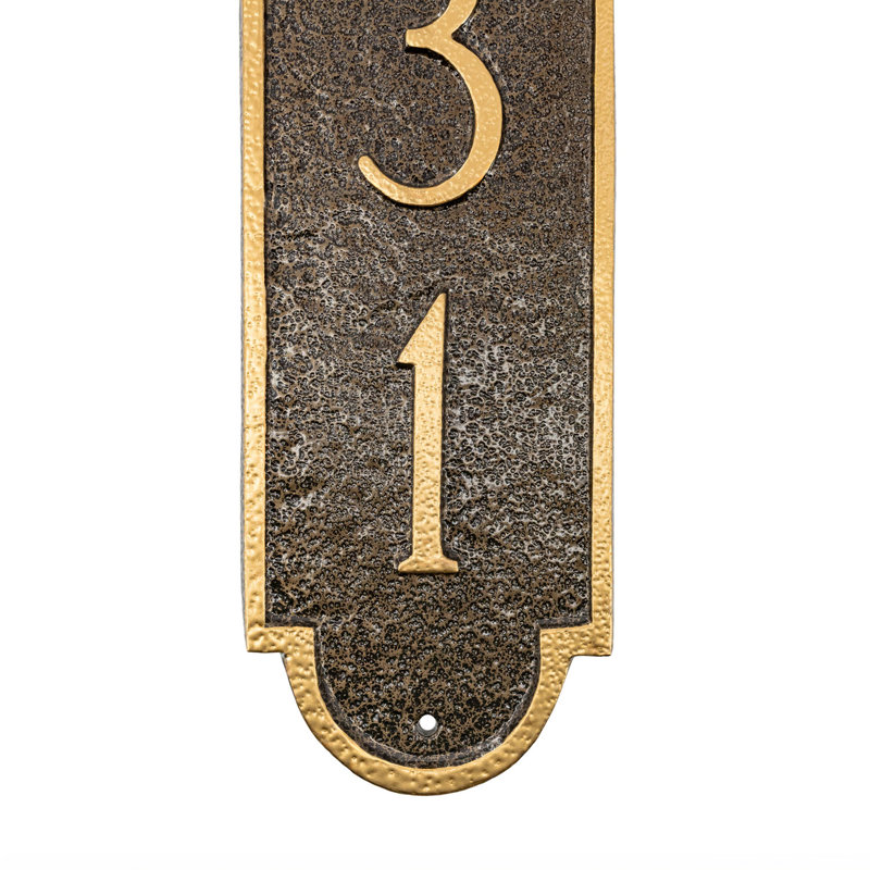 Rockford Column Address Sign Plaque, Antique Copper / Copper, Yes