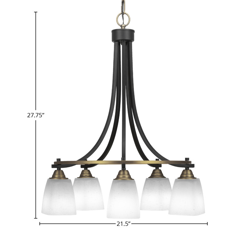 Lustre 5 lumières Michell, Mousseline blanche