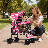4-Wheel Folding Pet Stroller, Foldable Dog Jogger Stroller with Adjustable Canopy and Cup Holder-106691659