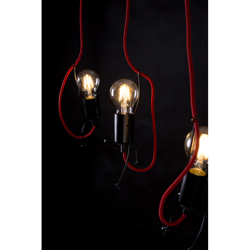 Pascual 3 - Light Unique/Statement Pendant, Black/Red