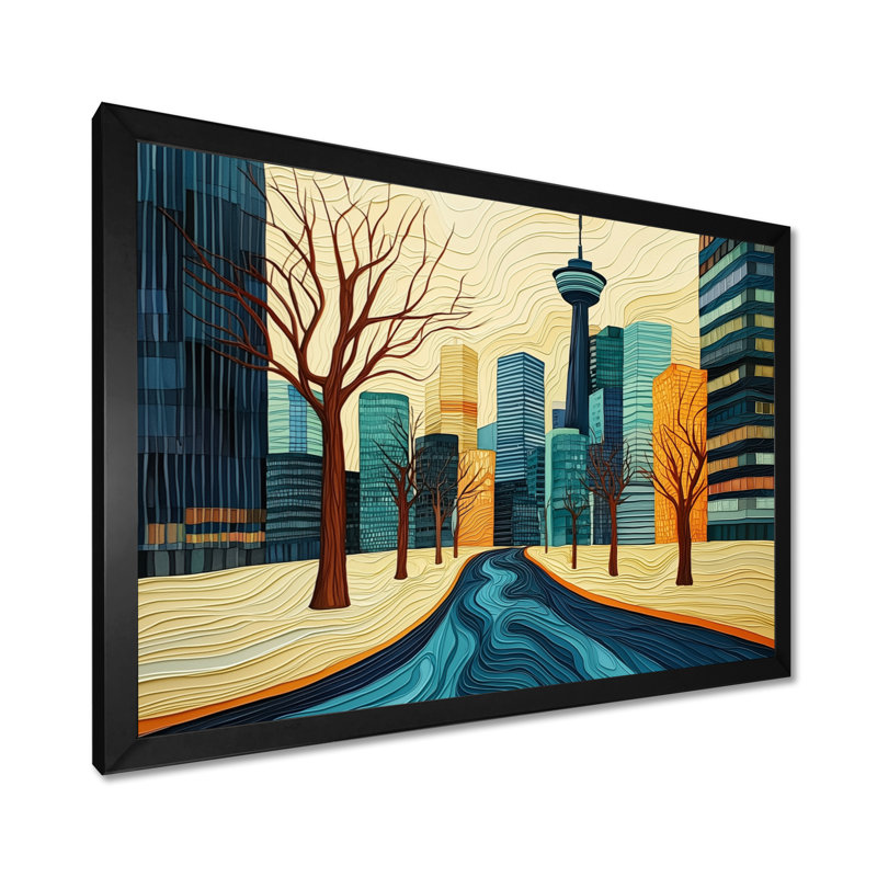 Canada, Toronto, automne, scène de ville, art mural Toronto, Reproduction encadrée d'une seule photo sans pass, Noir