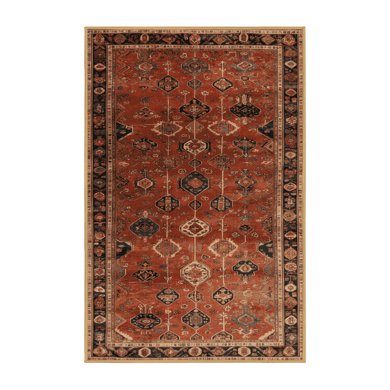 Tapis brun lavable à la machine, Rectangle 5 pi x 7 pi