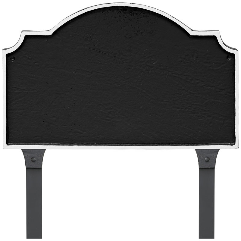 Plaque d'adresse sur une ligne avec piquets Vanderbilt, Noir / blanc, Oui