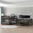 Full-Over-Full-Over-Full Triple Bed With Built-In Ladder And Slide , Triple Bunk Bed With Guardrails, Espresso