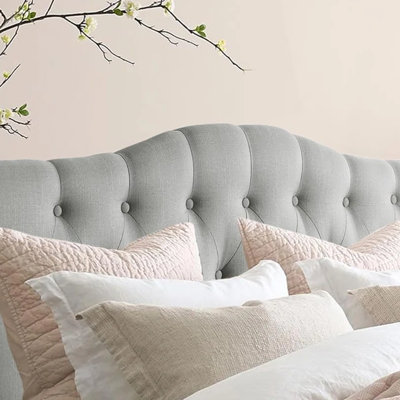 Tête de lit tapissier en lin à hauteur réglable moderne