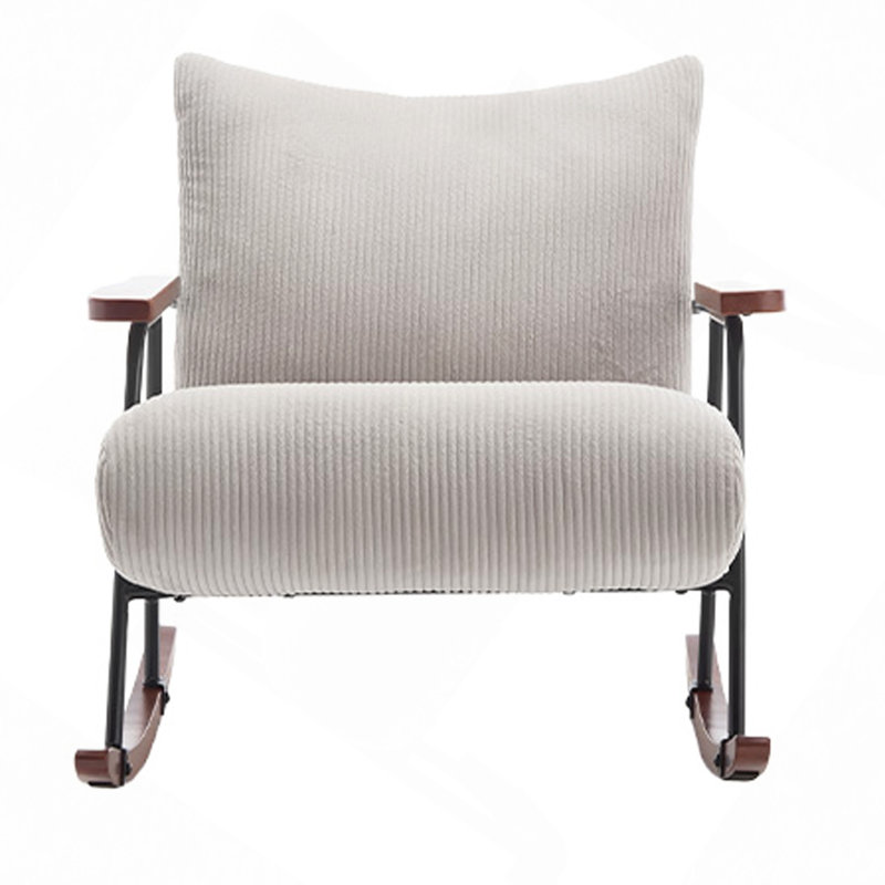 Chaise berçante, fauteuil d'appoint moderne, Gris