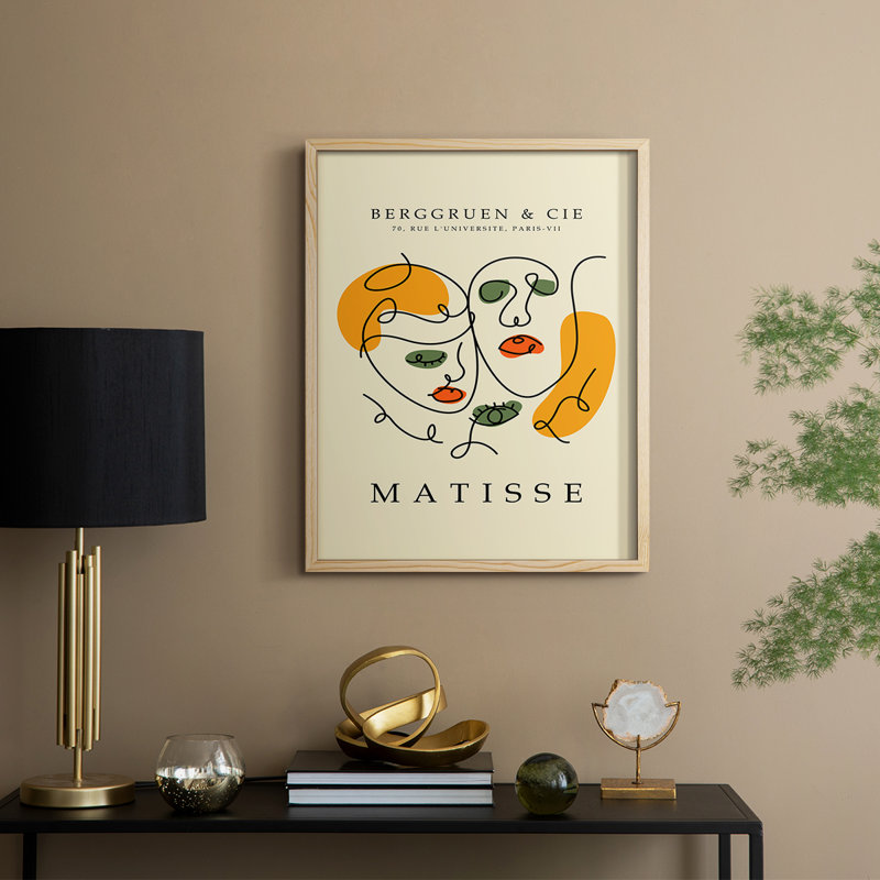 Matisse Lxxx, reproduction d'art encadrée - bois massif, H 11 po x l 9 po