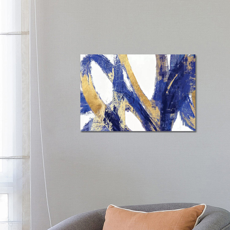 Indigo Abstract V - Wrapped Canvas Painting, 66.04 cm H x 45.72 cm W x 3.175 cm D