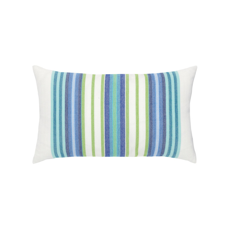 Summer Lumbar Indoor/Outdoor Pillow Cover & Insert, Aqua/Cobalt/Kiwi
