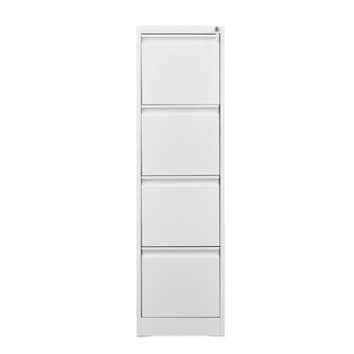 Locked 4 Metal File Cabinet - Organize Office Space Fits A4 Legal/Letter Size White 4 Drawer With Lock Construction