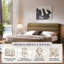 Lit plateforme tapissier avec rangement relevable-230709750-231838670