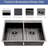 Gunmetal Black Double Bowl Sink - 33X22 Inch, 18 Gauge Stainless Steel, Long-Lasting Kitchen Steel 33"X22" Black, Bowl, Low Noise Level