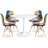Modholic Tulip 36" Round Wood Dining Table & Set Of 4 Wood Leg Chairs, Multi-89083863-89083864