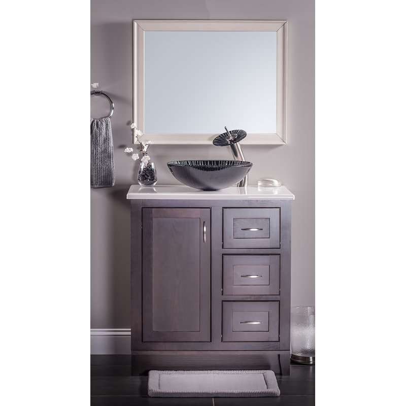 Godere Black Painted Glass Vessel Bath Sink