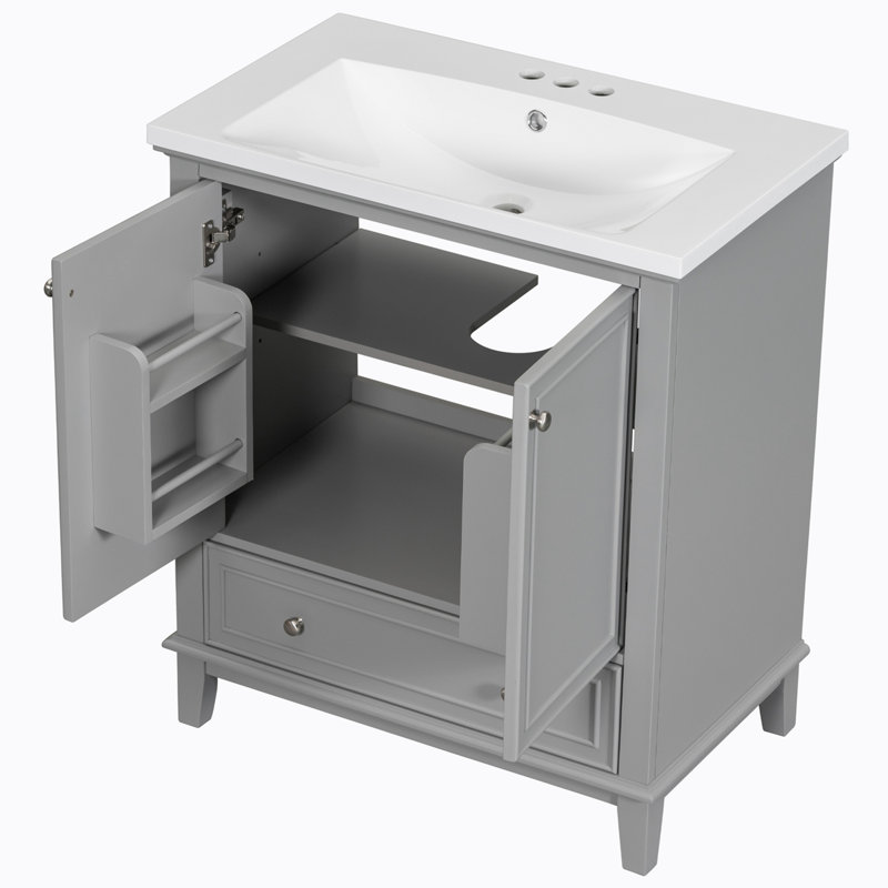 Ensemble de meuble-lavabo sur pied simple 30 po avec plateau Randesha