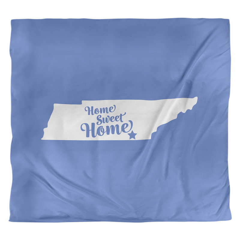 Housse de couette réversible simple Home Sweet Chattanooga, Microfibre, Housse de couette pour très grand lit, Bleu