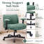 Fauteuil de bureau croisé en velours de 26 po de largeur avec roulettes, fauteuil de bureau à pieds croisés avec accoudoirs réglables en hauteur, support lombaire, fauteuil de coiffeuse pivotant pour bureau à domicile, chambre à coucher, bureau, 350 lb-107129124