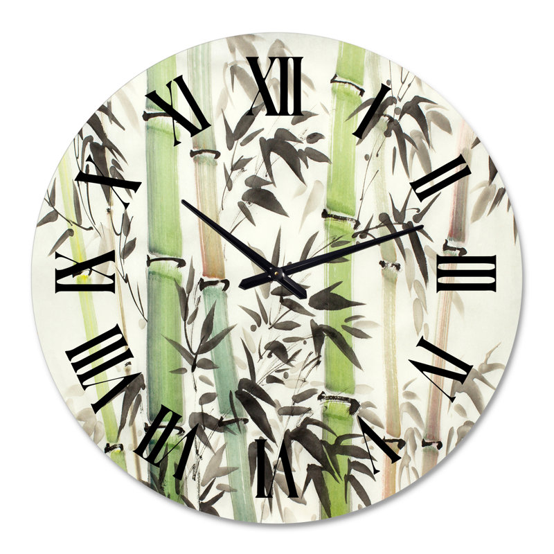Horloge murale Bamboo Branches In The Forest II - Lake House, Surdimensionné