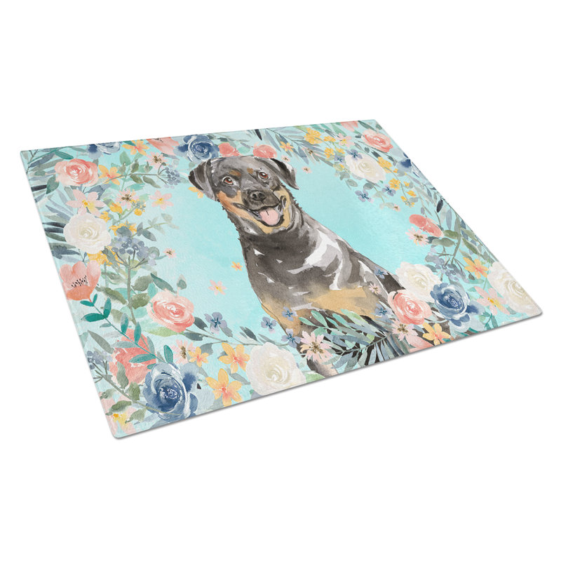 Planche à découper en verre Terre-Neuve large-bo2, Rottweiler