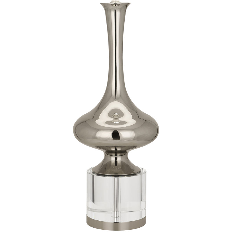 Jeannie Table Lamp, Cotton/Cotton Blend, Polished Nickel, Black